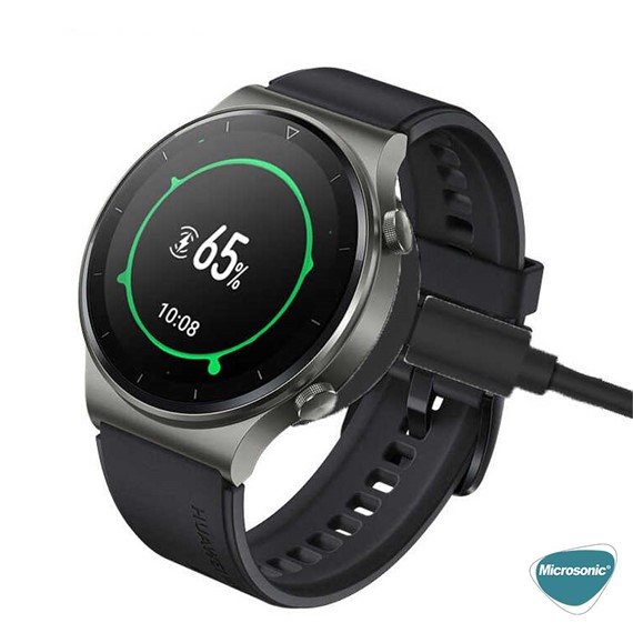 Microsonic Huawei Watch GT3 42mm Manyetik USB Şarj Kablosu Siyah 2