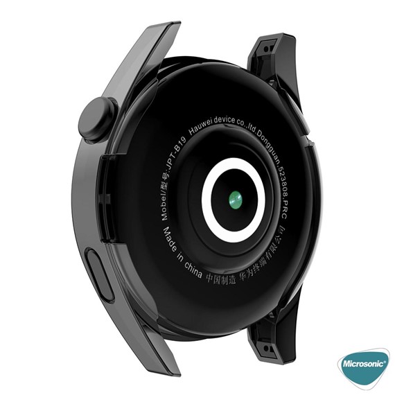 Microsonic Huawei Watch GT4 46mm Kılıf 360 Full Round Soft Silicone Siyah 3