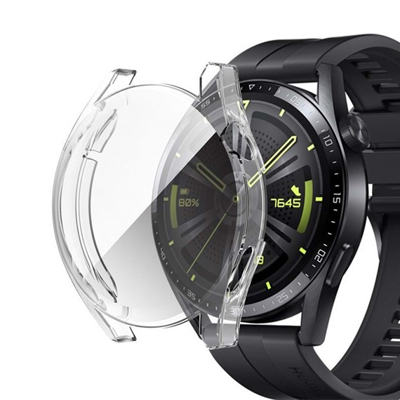 Microsonic Huawei Watch GT3 46mm Kılıf 360 Full Round Soft Silicone Şeffaf 1
