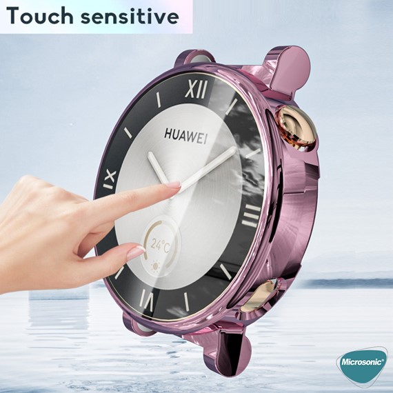 Microsonic Huawei Watch GT5 41mm Kılıf 360 Full Round Soft Silicone Gri 3
