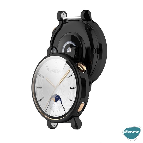 Microsonic Huawei Watch GT5 41mm Kılıf 360 Full Round Soft Silicone Gri 2