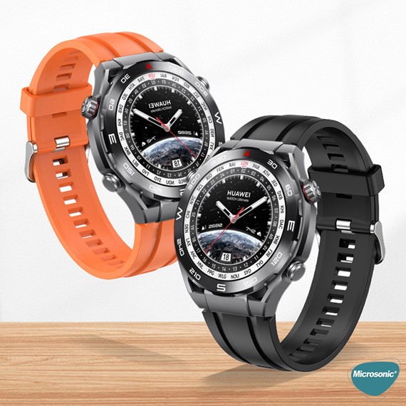 Microsonic Huawei Watch Ultimate Kordon Silicone Sport Band Kırmızı 4