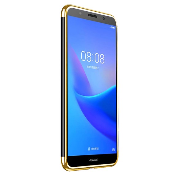 Microsonic Huawei Y5 2018 Kılıf Skyfall Transparent Clear Gold 2