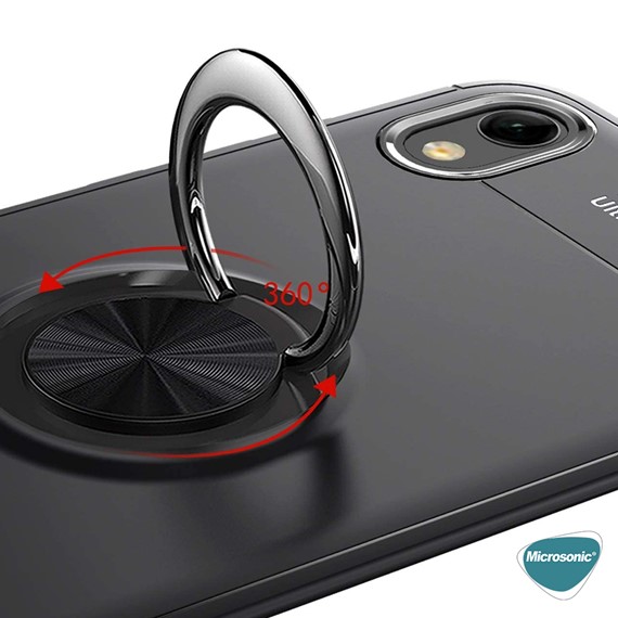 Microsonic Huawei Y5 2019 Kılıf Kickstand Ring Holder Lacivert 5