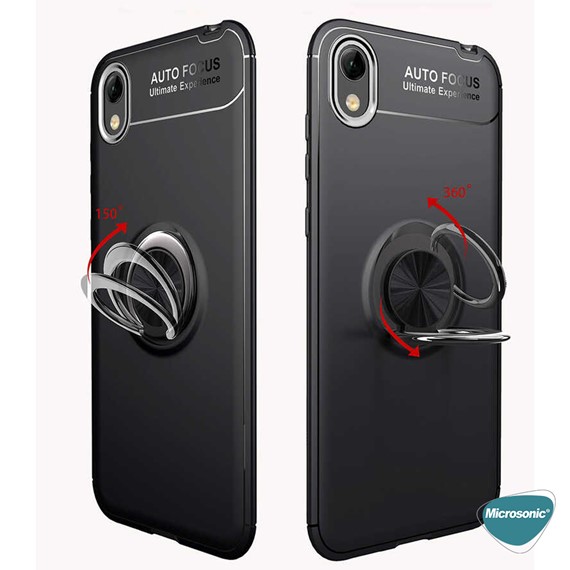 Microsonic Huawei Y5 2019 Kılıf Kickstand Ring Holder Kırmızı 7