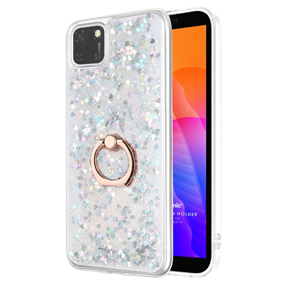 Microsonic Huawei Y5P Kılıf Glitter Liquid Holder Gümüş 1