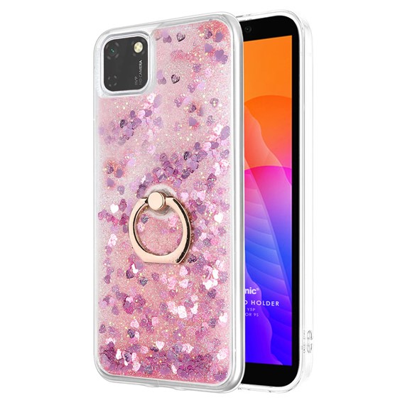 Microsonic Huawei Y5P Kılıf Glitter Liquid Holder Pembe 1