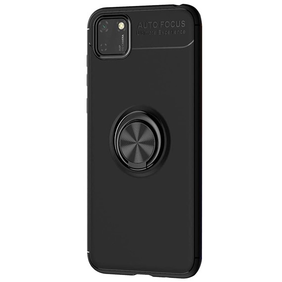 Microsonic Huawei Y5P Kılıf Kickstand Ring Holder Siyah 2