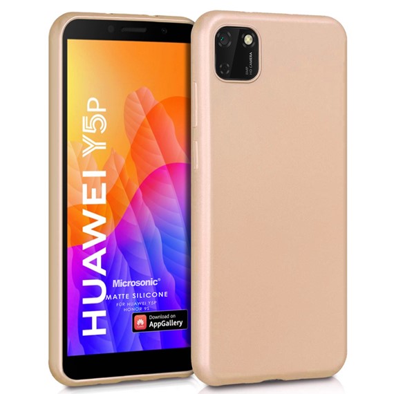 Microsonic Matte Silicone Huawei Y5P Kılıf Gold 1