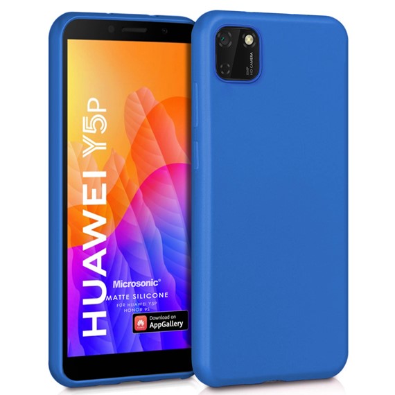 Microsonic Matte Silicone Huawei Y5P Kılıf Mavi 1