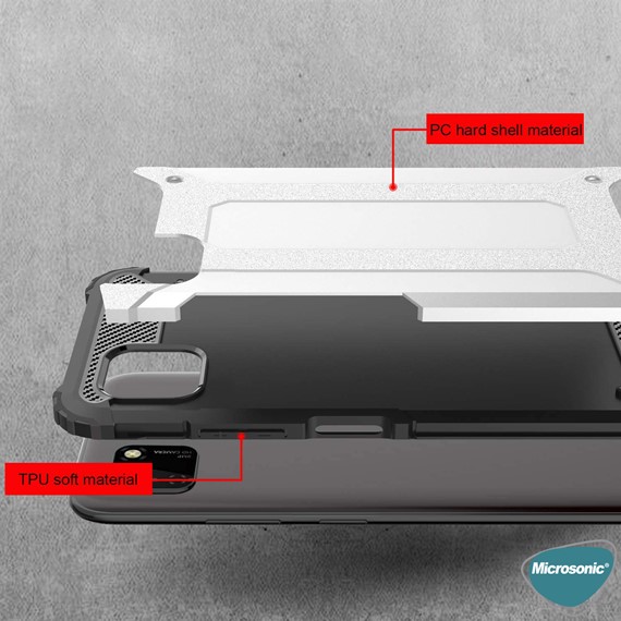 Microsonic Huawei Y5P Kılıf Rugged Armor Kırmızı 5