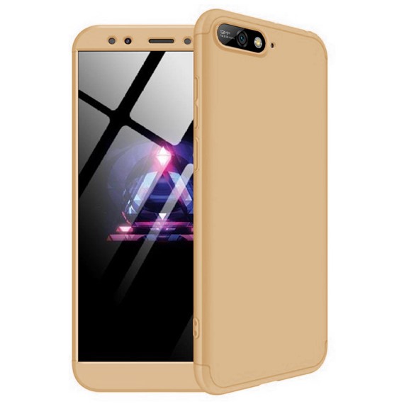 Microsonic Huawei Y6 2018 Kılıf Double Dip 360 Protective Gold 1