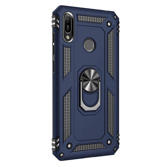 Microsonic Huawei Y6 2019 Kılıf Military Ring Holder Lacivert 2