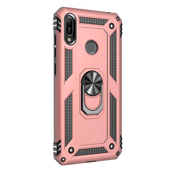 Microsonic Huawei Y6 2019 Kılıf Military Ring Holder Rose Gold 2