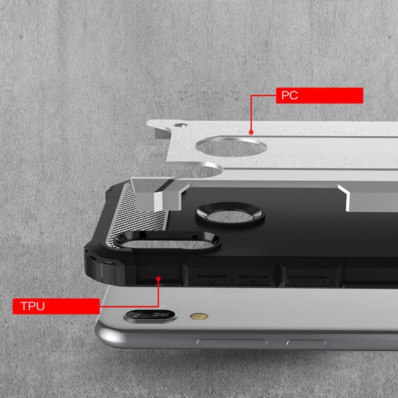 Microsonic Huawei Y6 2019 Kılıf Rugged Armor Kırmızı 3