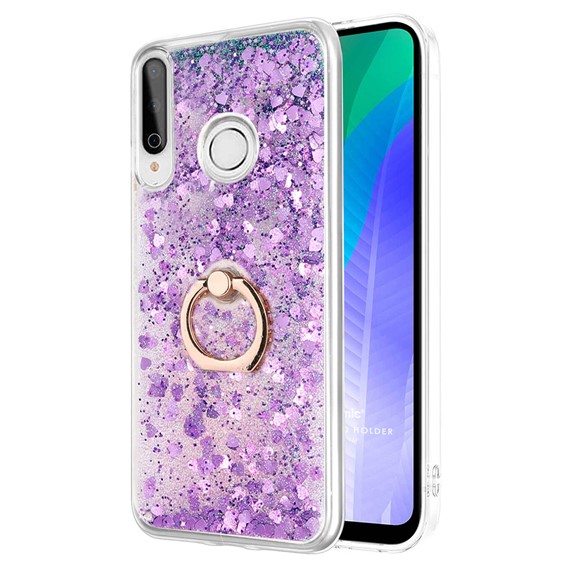 Microsonic Huawei Y6P Kılıf Glitter Liquid Holder Mor 1