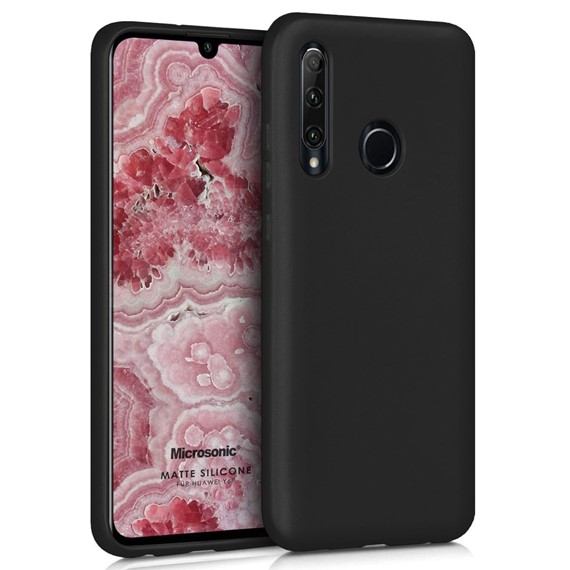 Microsonic Matte Silicone Huawei Y6P Kılıf Siyah 1