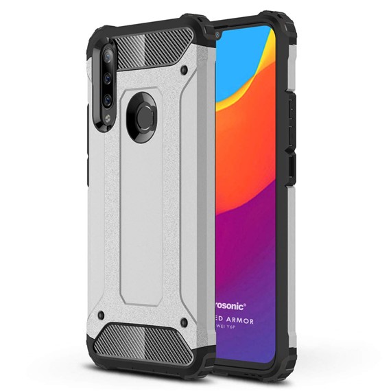 Microsonic Huawei Y6P Kılıf Rugged Armor Gümüş 1