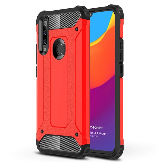 Microsonic Huawei Y6P Kılıf Rugged Armor Kırmızı 1