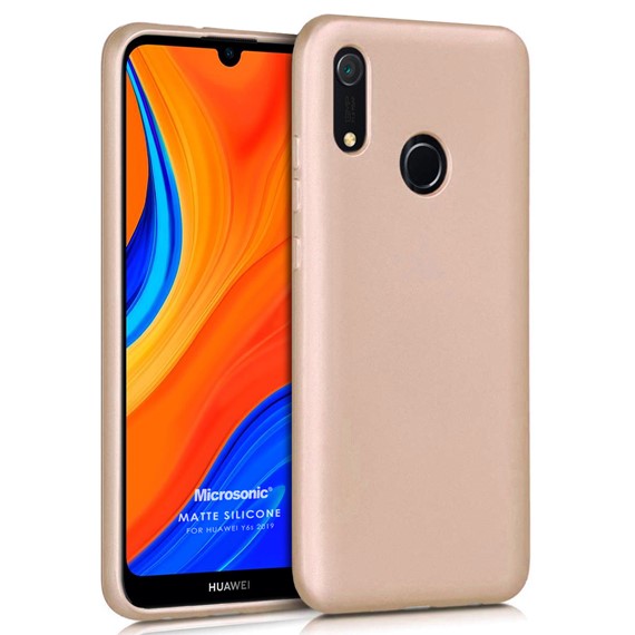 Microsonic Matte Silicone Huawei Y6s 2019 Kılıf Gold 1