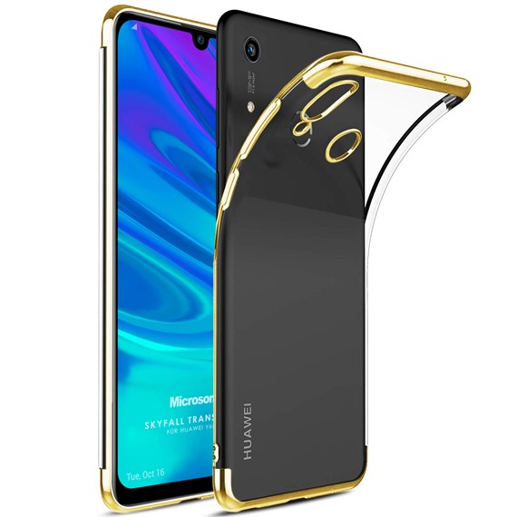 Microsonic Huawei Y6s 2019 Kılıf Skyfall Transparent Clear Gold 1
