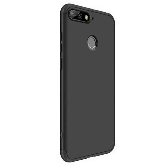Microsonic Huawei Y7 2018 Kılıf Double Dip 360 Protective Siyah 2