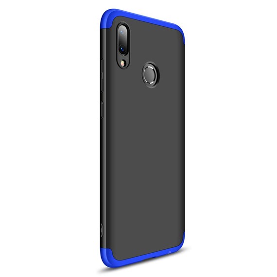 Microsonic Huawei Y7 2019 Kılıf Double Dip 360 Protective Siyah Mavi 2