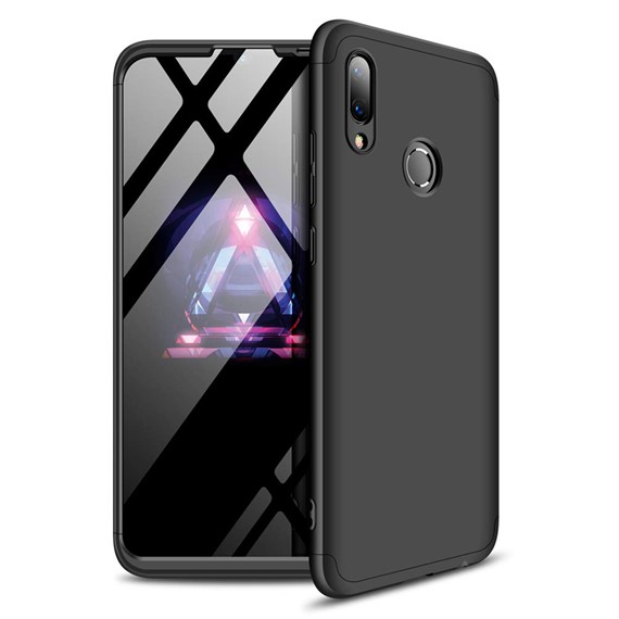 Microsonic Huawei Y7 2019 Kılıf Double Dip 360 Protective Siyah 1