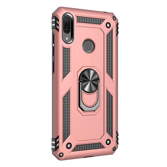 Microsonic Huawei Y7 2019 Kılıf Military Ring Holder Rose Gold 2