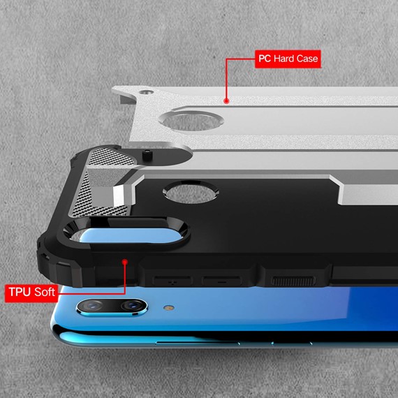 Microsonic Huawei Y7 2019 Kılıf Rugged Armor Gümüş 4