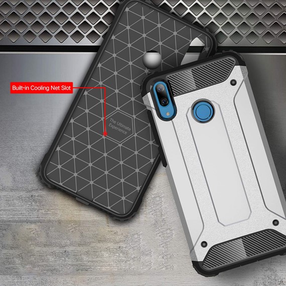 Microsonic Huawei Y7 2019 Kılıf Rugged Armor Gümüş 5