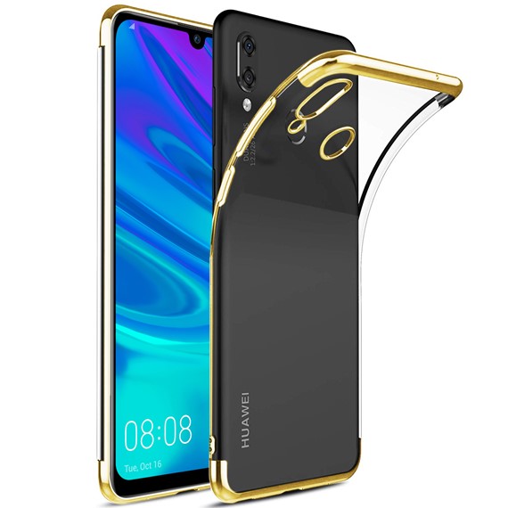 Microsonic Huawei Y7 2019 Kılıf Skyfall Transparent Clear Gold 1