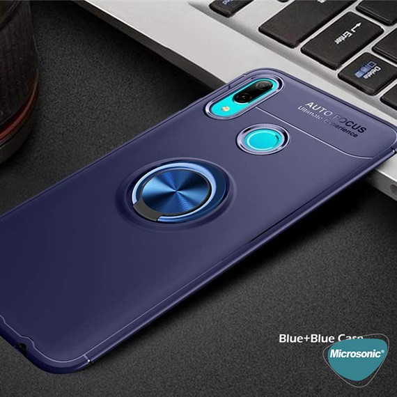 Microsonic Huawei Y7 Prime 2019 Kılıf Kickstand Ring Holder Siyah 5