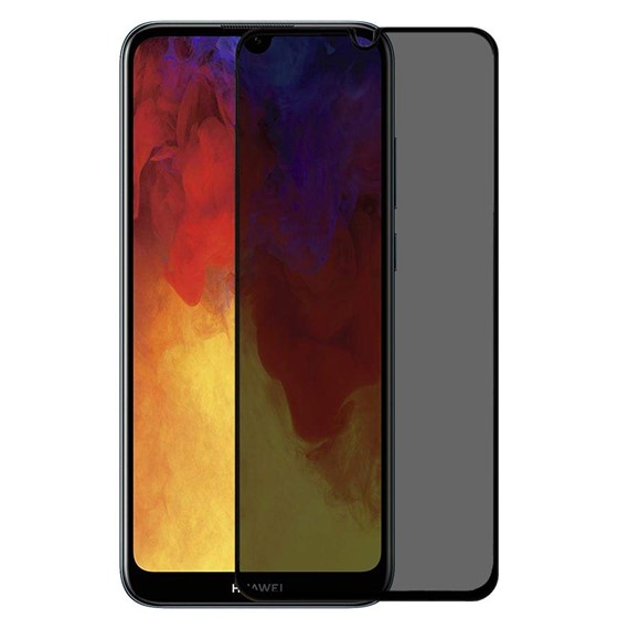 Microsonic Huawei Y7 Prime 2019 Privacy 5D Gizlilik Filtreli Cam Ekran Koruyucu Siyah 1