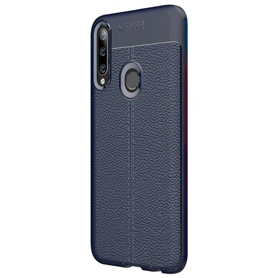 Microsonic Huawei Y7P Kılıf Deri Dokulu Silikon Lacivert 2