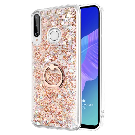 Microsonic Huawei Y7P Kılıf Glitter Liquid Holder Gold 1