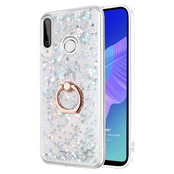 Microsonic Huawei Y7P Kılıf Glitter Liquid Holder Gümüş 1