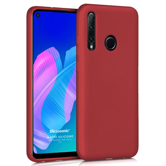 Microsonic Matte Silicone Huawei Y7P Kılıf Kırmızı 1