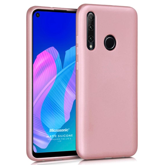 Microsonic Matte Silicone Huawei Y7P Kılıf Rose Gold 1
