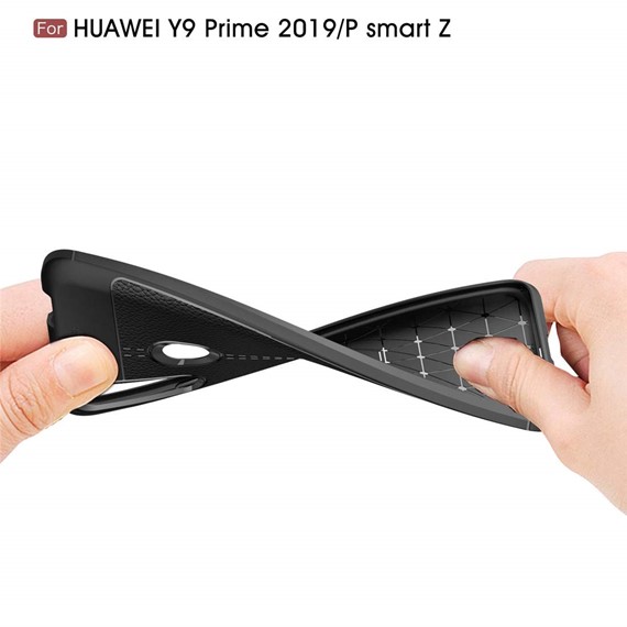 Microsonic Huawei Y9 Prime 2019 Kılıf Deri Dokulu Silikon Siyah 3
