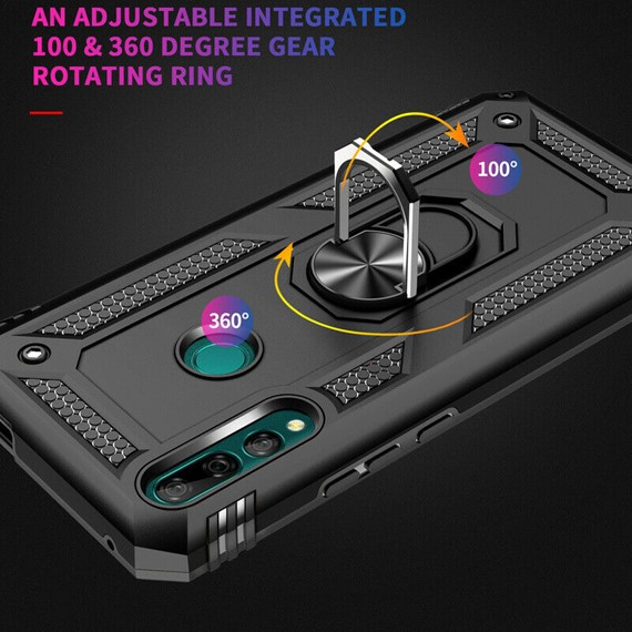 Microsonic Huawei Y9 Prime 2019 Kılıf Military Ring Holder Lacivert 4