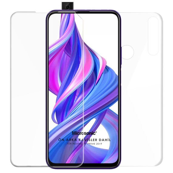 Microsonic Huawei Y9 Prime 2019 Ön Arka Kavisler Dahil Tam Ekran Kaplayıcı Film 1