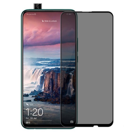 Microsonic Huawei Y9 Prime 2019 Privacy 5D Gizlilik Filtreli Cam Ekran Koruyucu Siyah 1