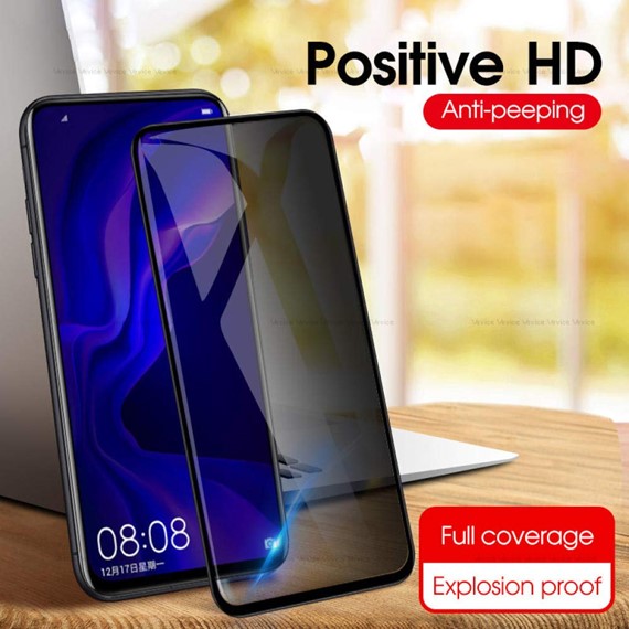 Microsonic Huawei Y9 Prime 2019 Privacy 5D Gizlilik Filtreli Cam Ekran Koruyucu Siyah 5