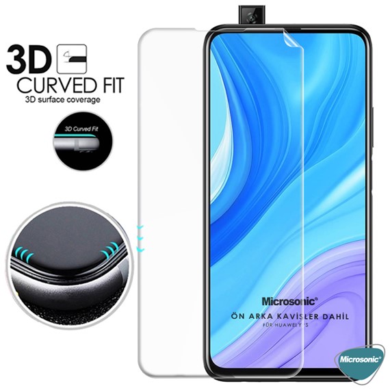 Microsonic Huawei Y9S Ön Arka Kavisler Dahil Tam Ekran Kaplayıcı Film 3