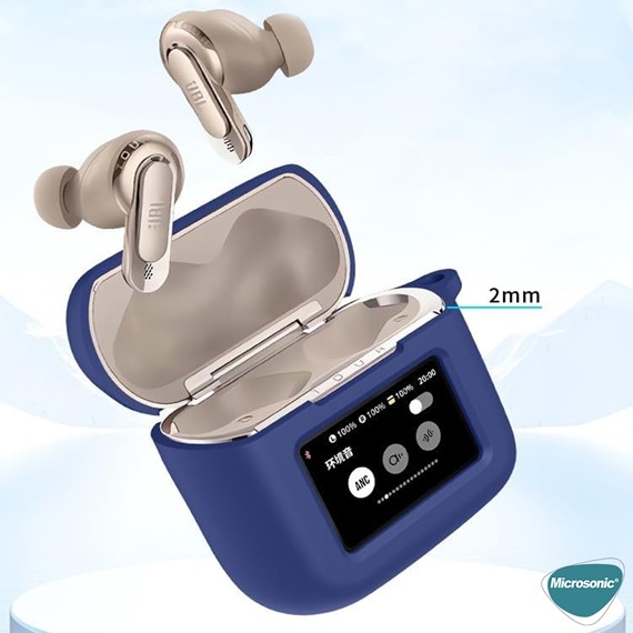 Microsonic JBL Tour Pro 3 Kılıf Askılı Mat Silikon Siyah 4