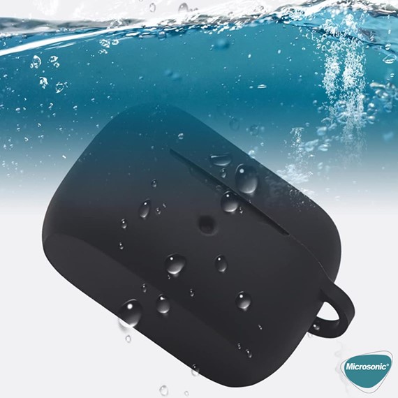 Microsonic Jabra Elite 4 Kılıf Askılı Mat Silikon Siyah 3