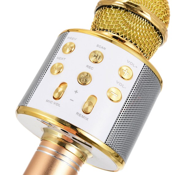 Microsonic Karaoke Bluetooth Mikrofon Gold 4