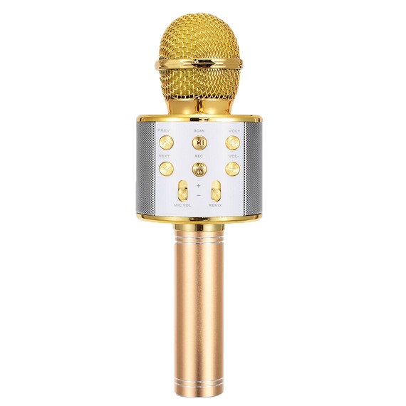Microsonic Karaoke Bluetooth Mikrofon Gold 1