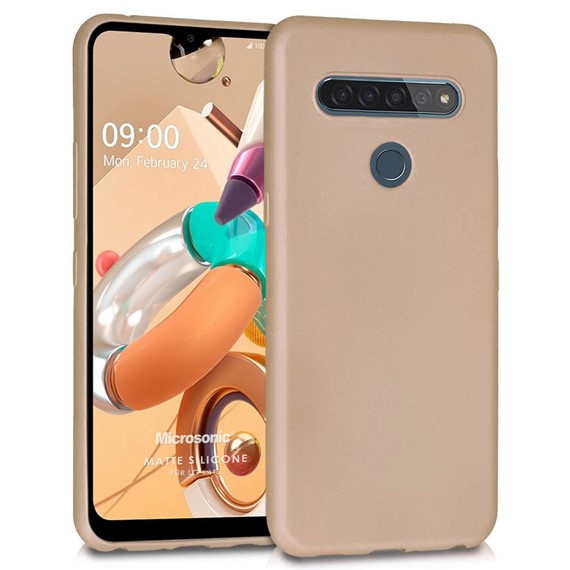 Microsonic Matte Silicone LG K41S Kılıf Gold 1